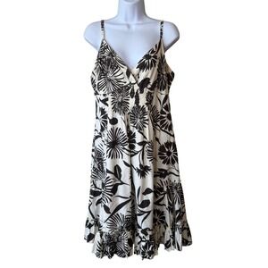 Speed Control New York Boho 1X Cotton Floral Smocked Empire Waist Sun Dress